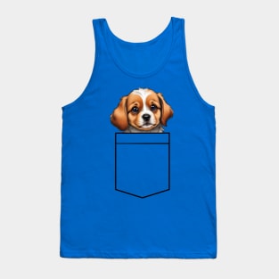 cute Puppy Breast Pocket Bag Shirt Tank Top